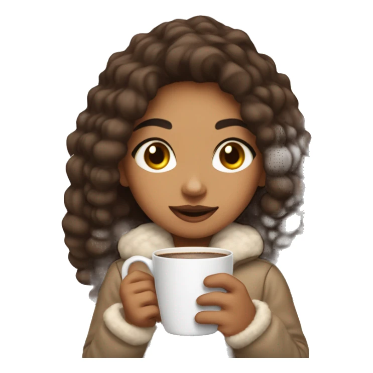 lightskin girl with hot coco in her hand sticker