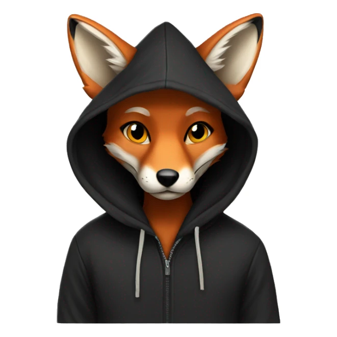Fox wearing black hoodie  sticker