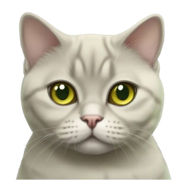 British fold shorthair gold chinchilla cat with light green eyes sticker