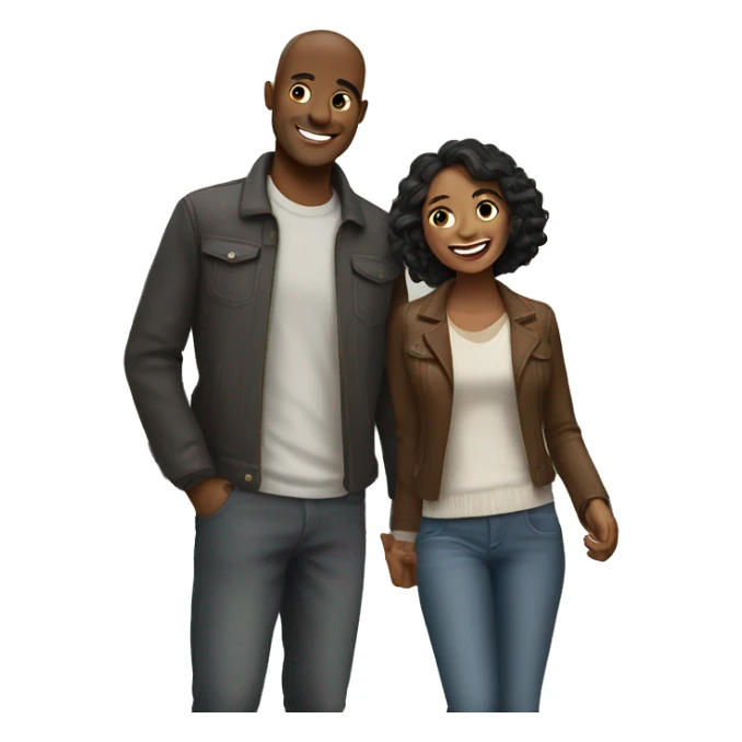 happy couple in the city sticker