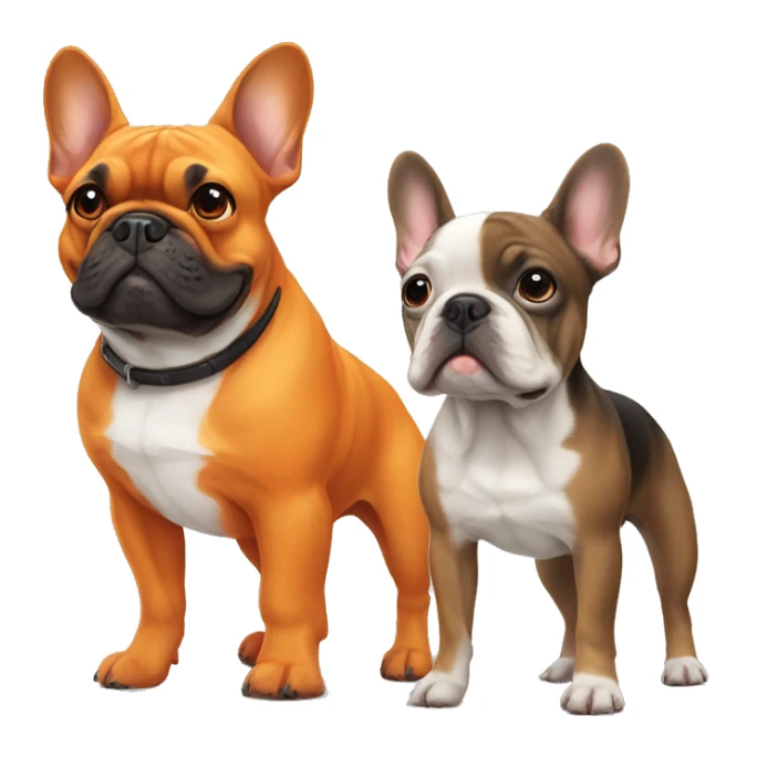 French bulldog and orange dog sticker