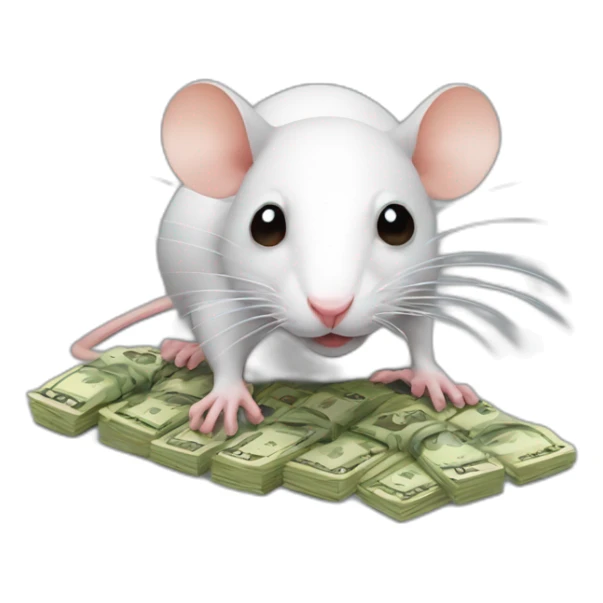 rat with money eyes sticker