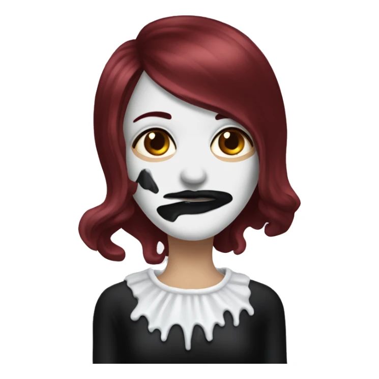 Dark Red haired goth Woman with shaving cream on her face sticker