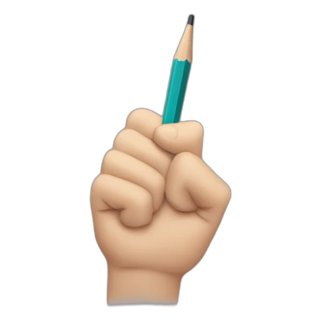 hand holding pencil in fist sticker