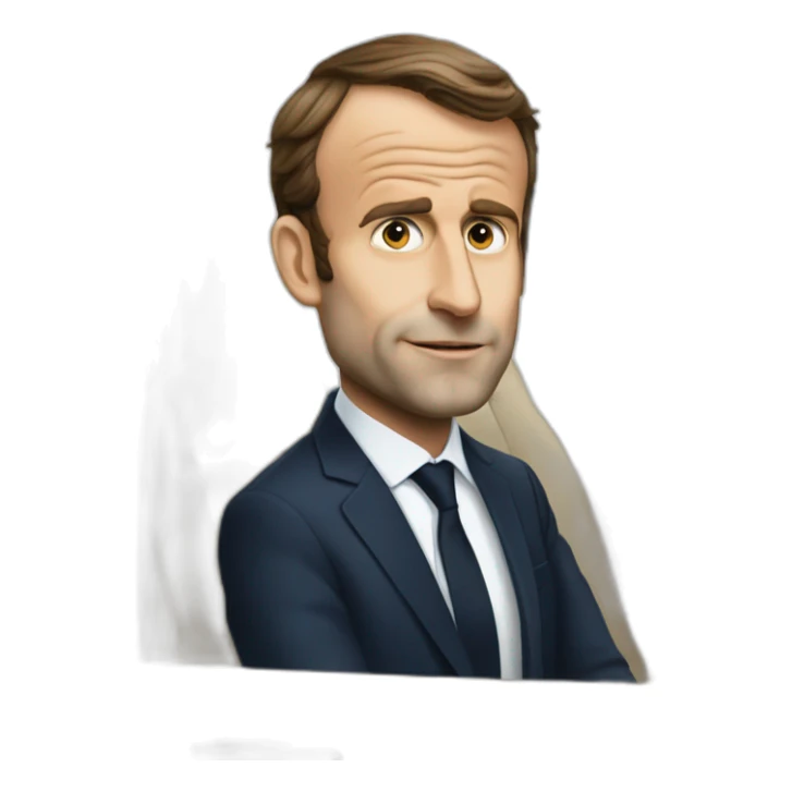 Macron qui a une voiture dans le nez sticker