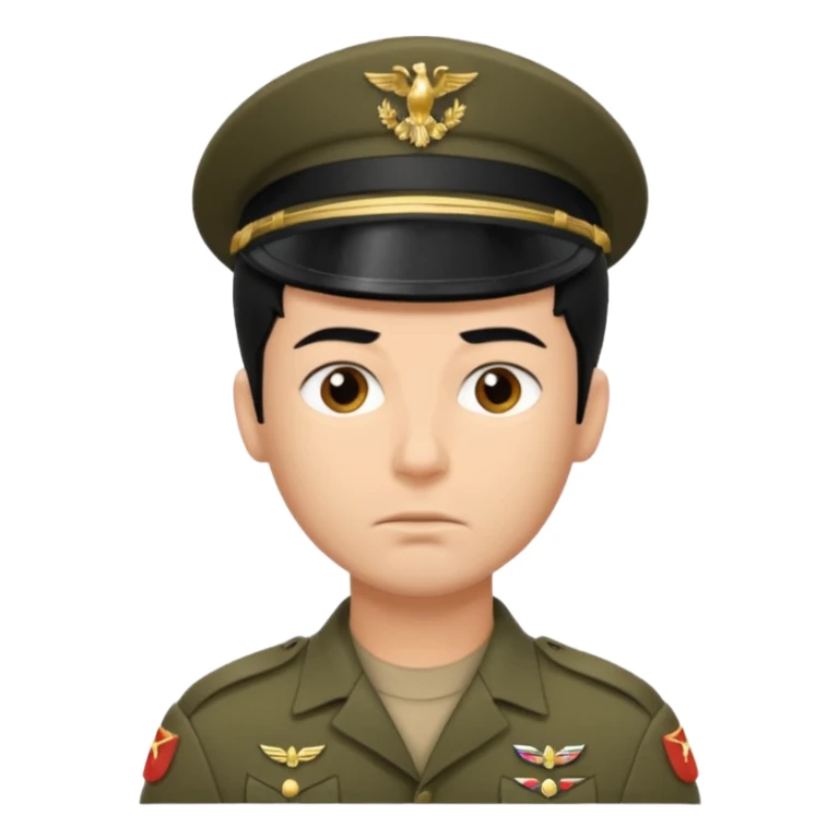 male soldier black hair style sticker