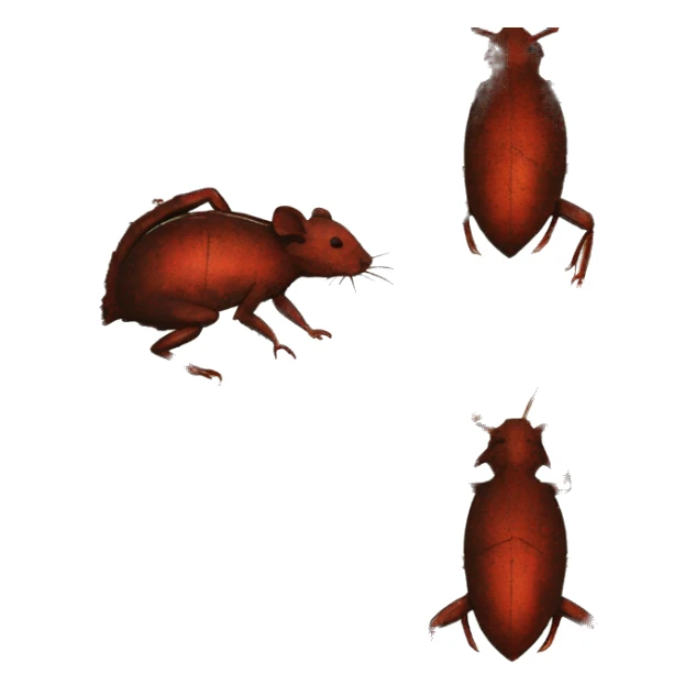 Black red gold green cyan rusty grunge effect scratched patina rat mouse scorpion tail stinger  sticker