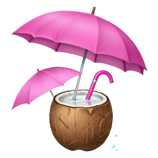coconut drink with pink umbrella sticker