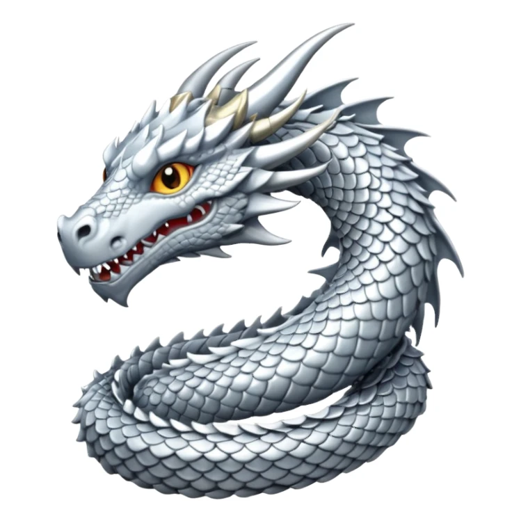 White dragon with white eyes and chain around the neck sticker