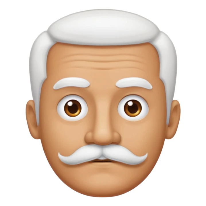 man with oval-shaped flat-top head and bushy white mustache sticker