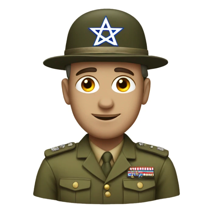 soldier with a jewish hat sticker