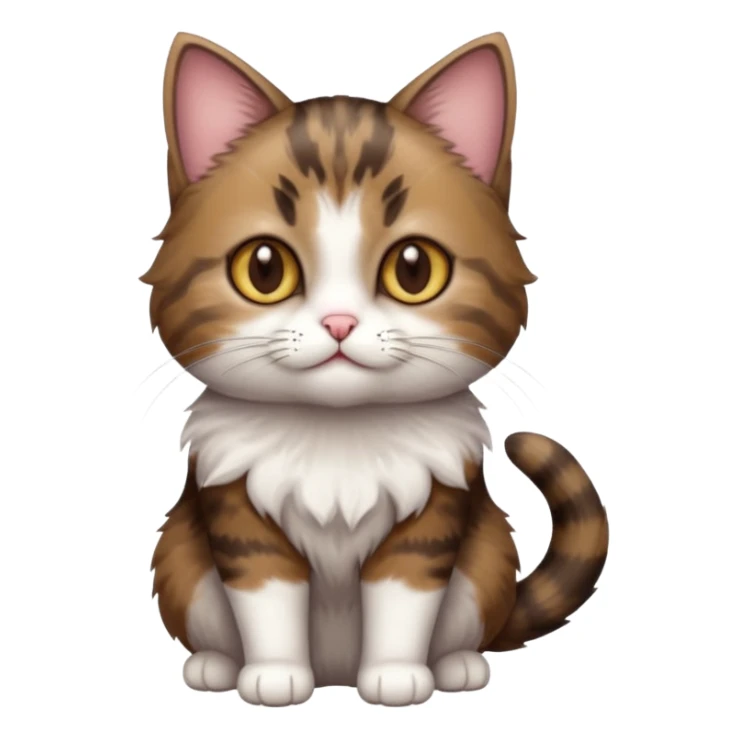 full body small short hair dark brown and white cat with hazel eyes sticker