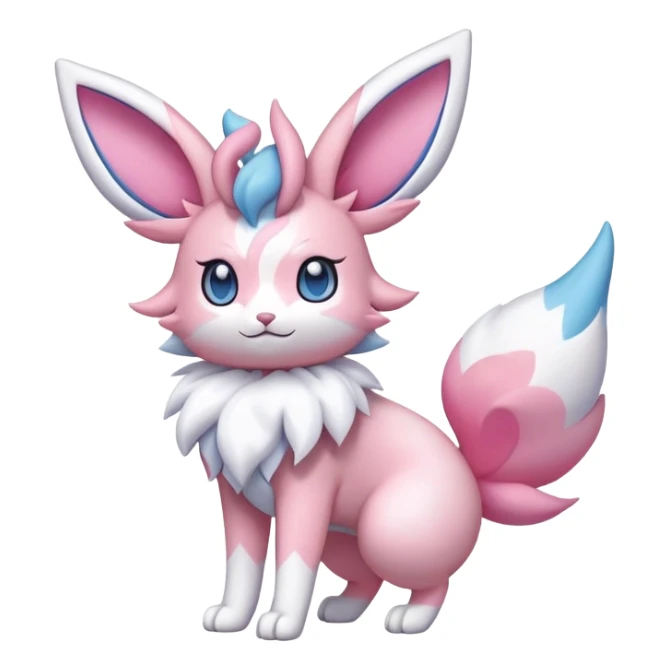 Sylveon-Delcatty-Fakémon-hybrid-creature (full body)  sticker