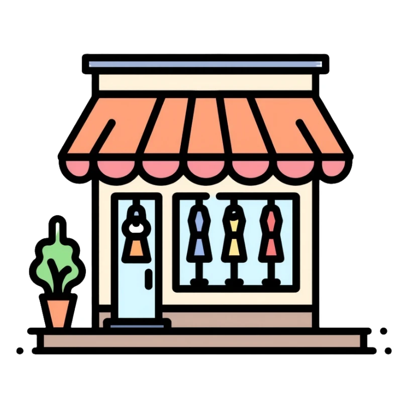 fashion company building with clothing displays in windows sticker