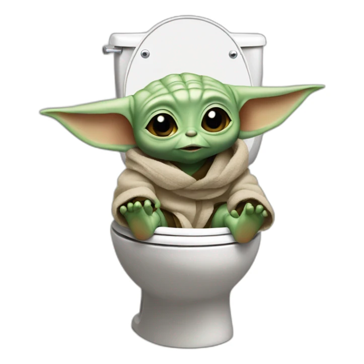 Baby yoda on toilet sticker