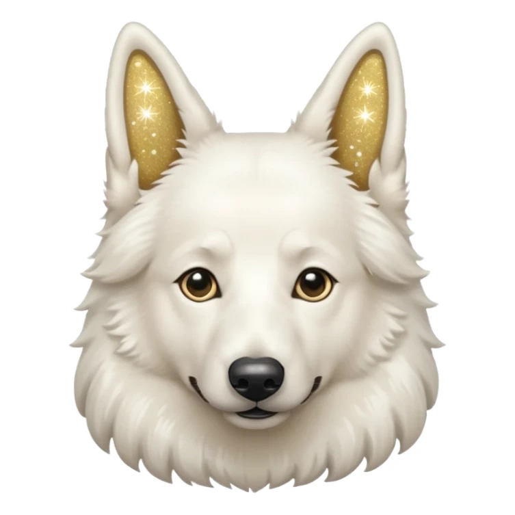 White belgian Shepard feels Like a Glitter fairy sticker