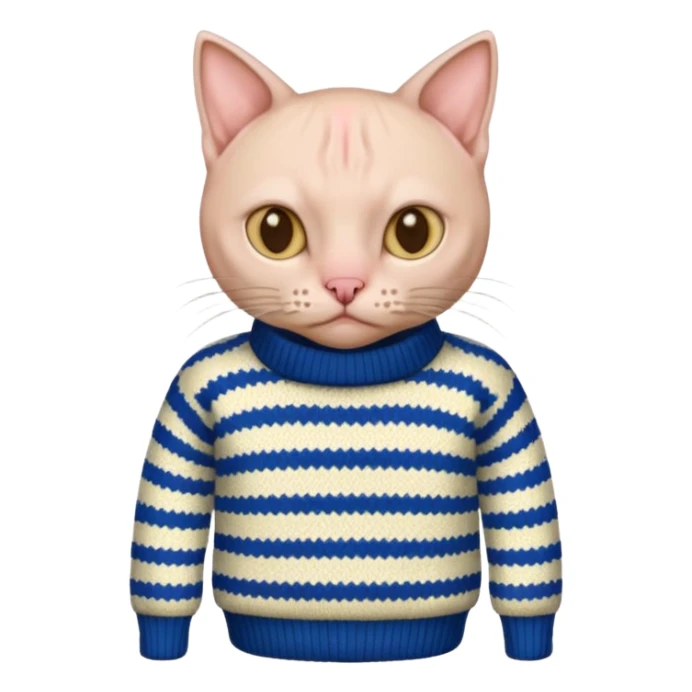 Hairless cat wearing sweater  sticker