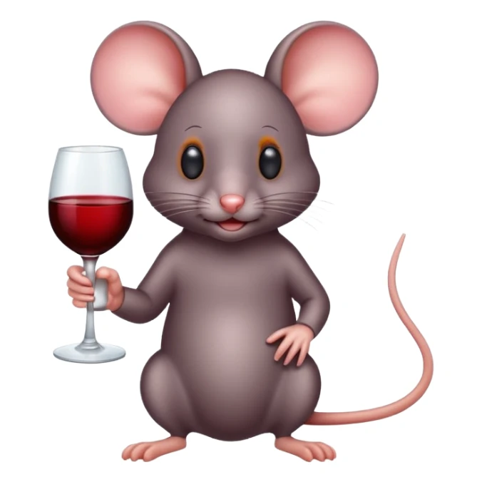 mouse with glass of vine sticker