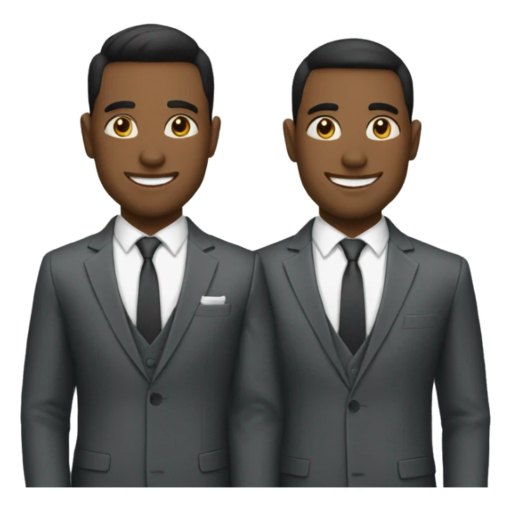 TWO GUYS IN BUSINESS SUITS, DIFFERENT RACES, BEST FRIENDS VIBE sticker
