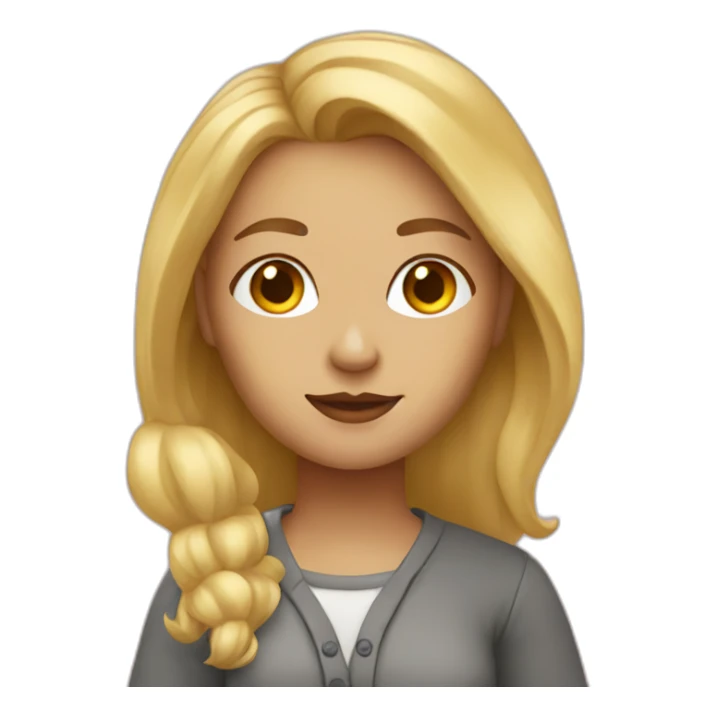 Blonde female artist who is painting sticker