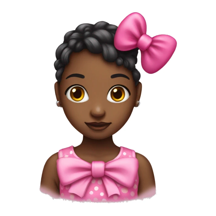pretty black girl with pink bow wearing hello kitty shirt sticker