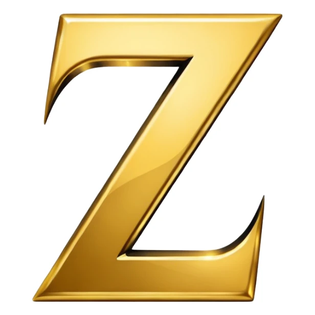 letter Z in black and gold sticker