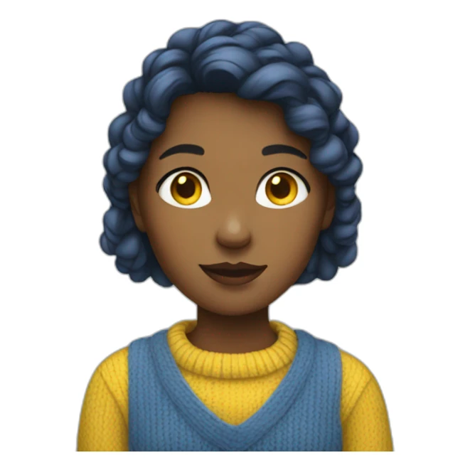 Girl in blue and yellow sweater sticker