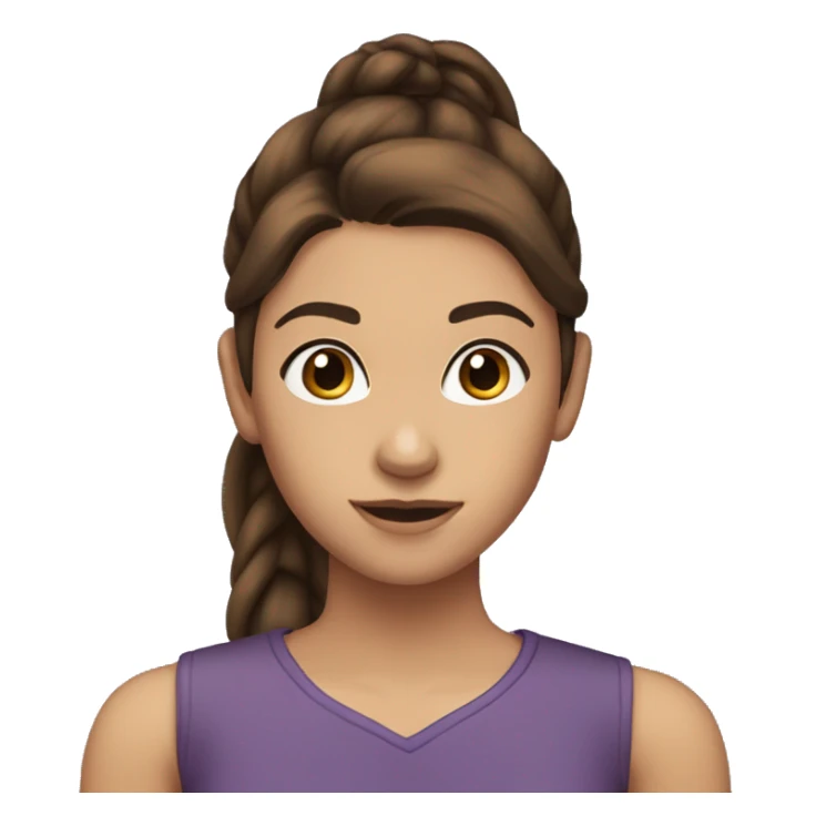 Sasha Braus brown hair in a ponytail brown eyes sticker