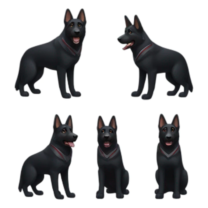 Black German Shepherd playing American football sticker