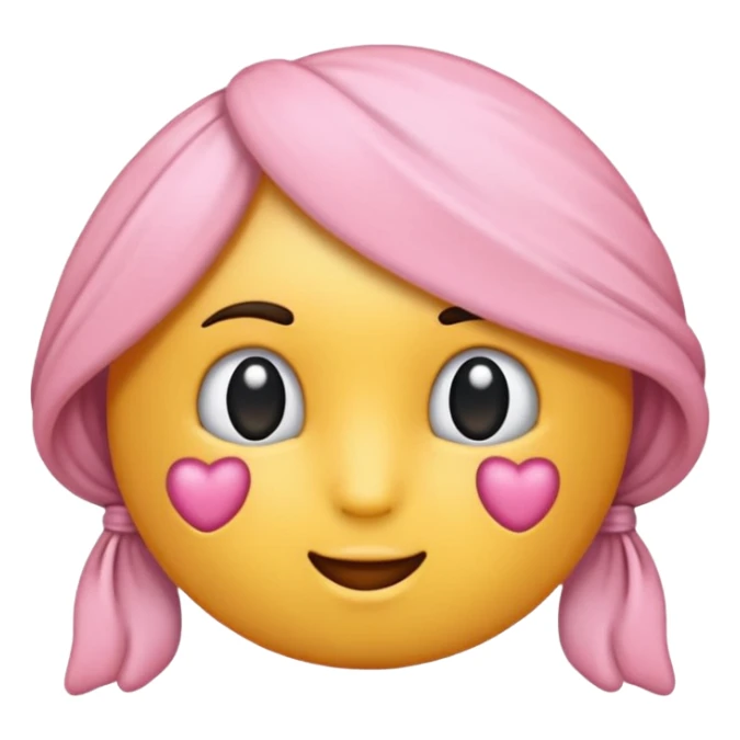 Crie um emoji de fone de ouvido branco com 2 lacinhos rosas claros sticker
