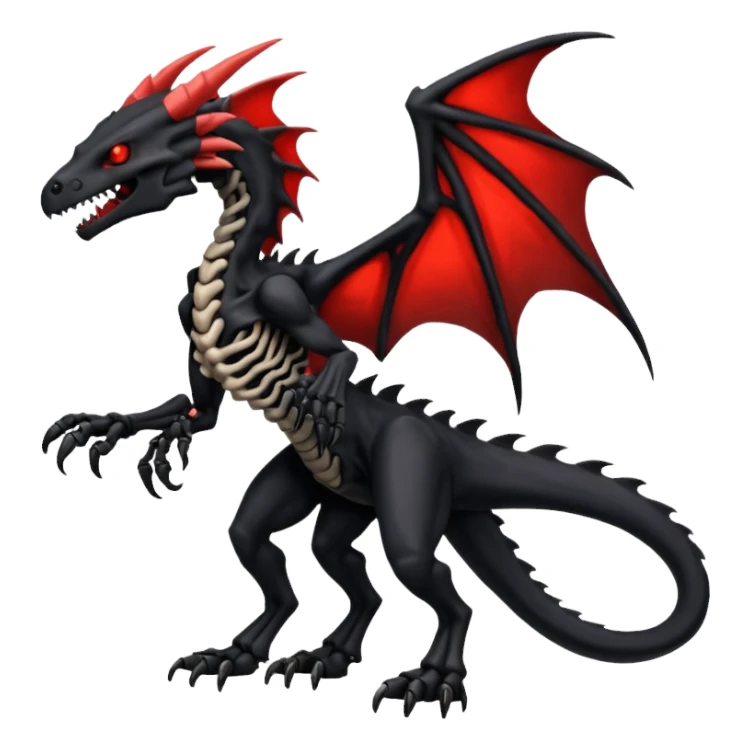 Edgy Cool Badass Evil Skeletal Salandit-Zekrom-Nargacuga-fusion (full body) sticker