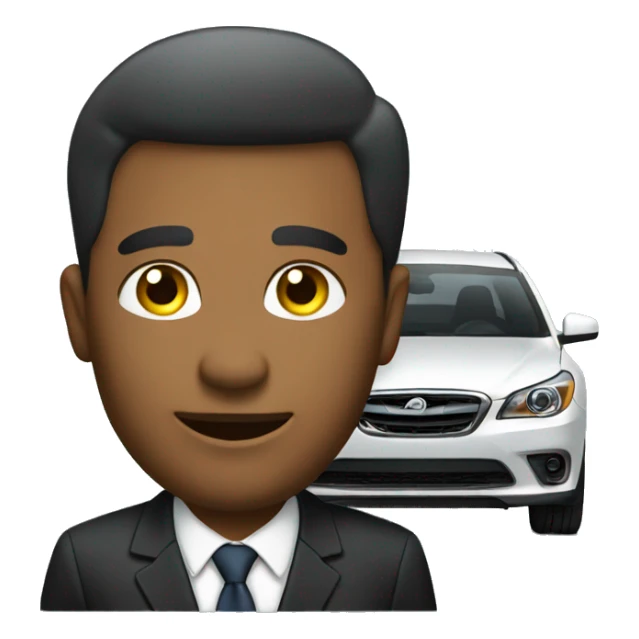 car salesman selling a car sticker