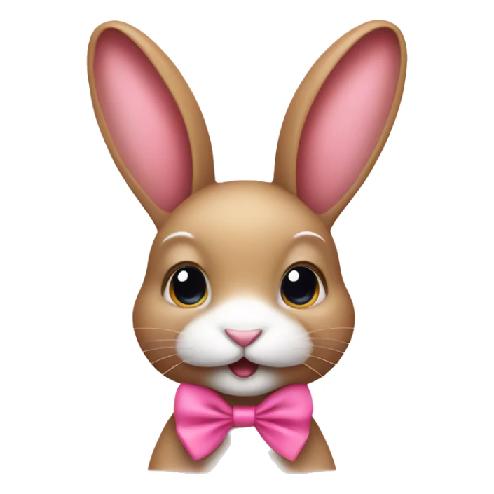 bunny with pink bow on neck sticker