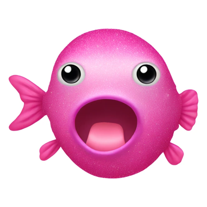 Pink ombre ugly blob fish with glitter  sticker