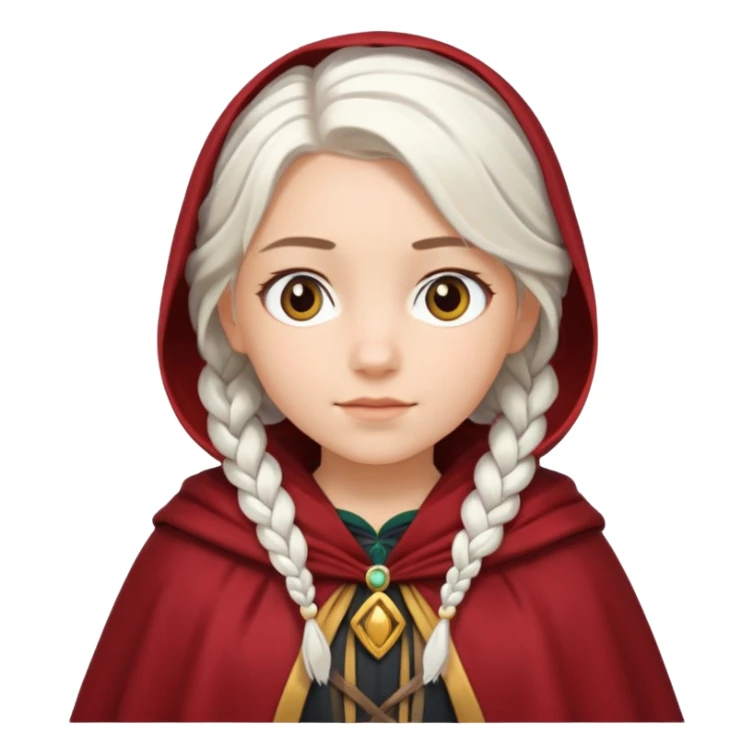girlwith whitebraided hair, cloak sticker