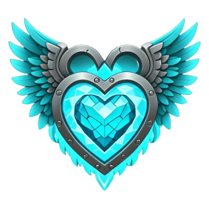 Dark Cyan Winged heart with minecraft warden soul sticker