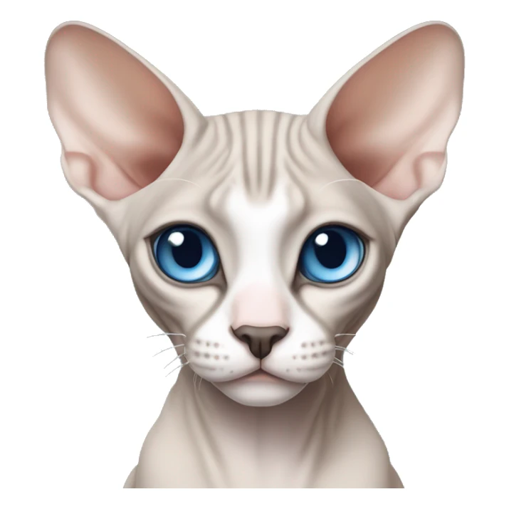 Sphynx cat with grey nose and blue eyes sticker