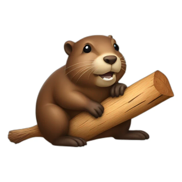a beaver with a piece of wood in its mouth sticker