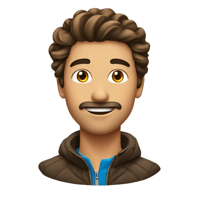 Homme cheveux brun fesant du ski sticker