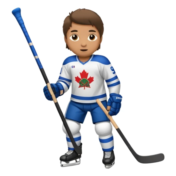 Hockey player with stick, full body sticker