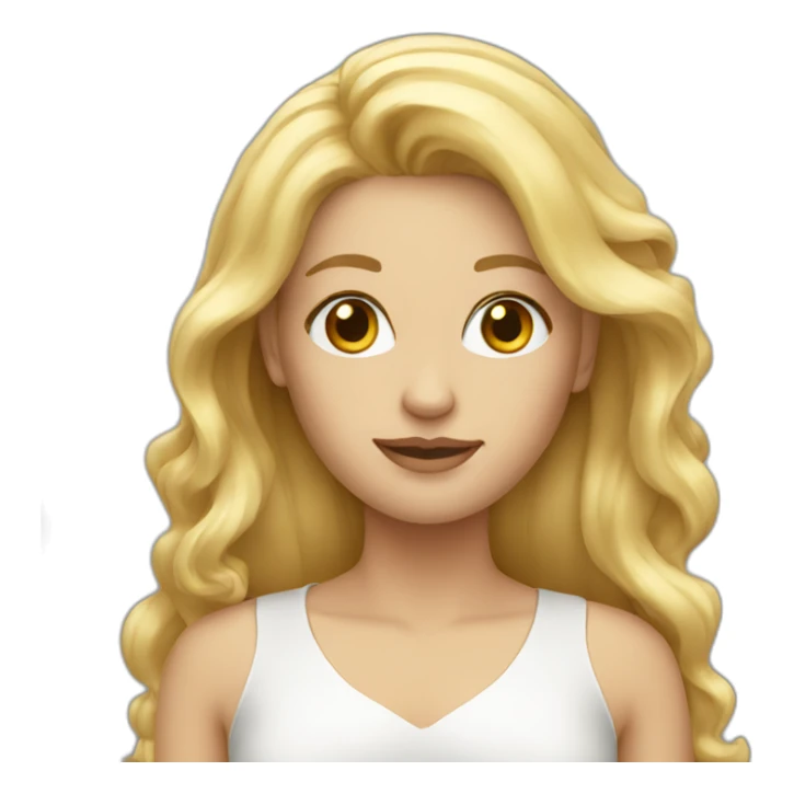 long blonde hair lady sticker