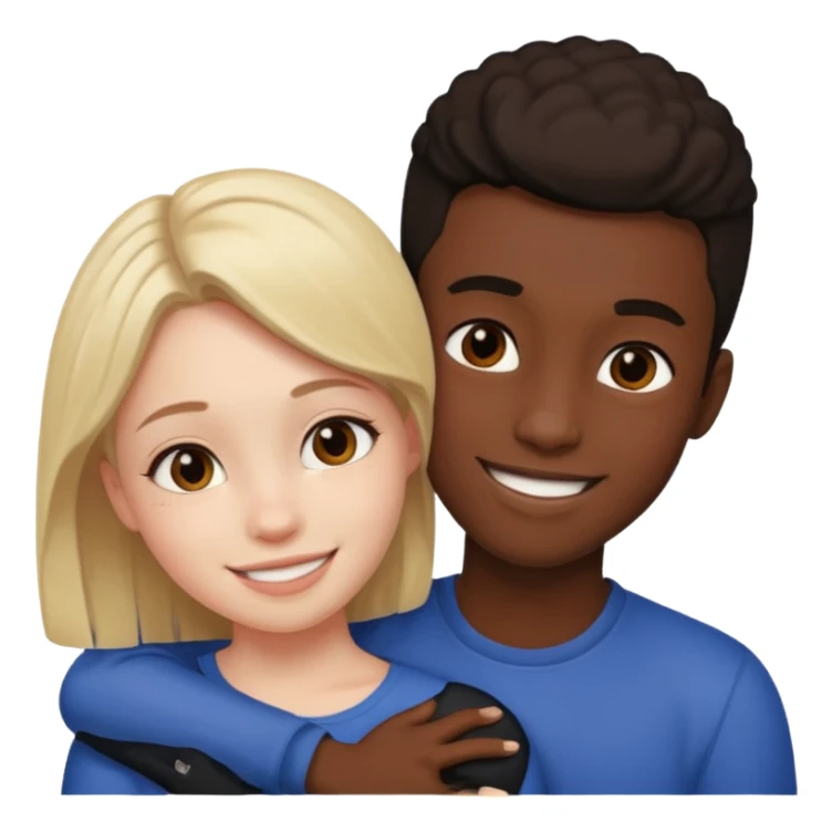 Fille embrassement un garçon noir sticker