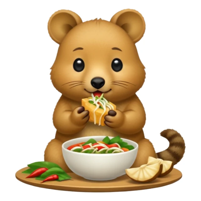 quokka eating vietnam food sticker