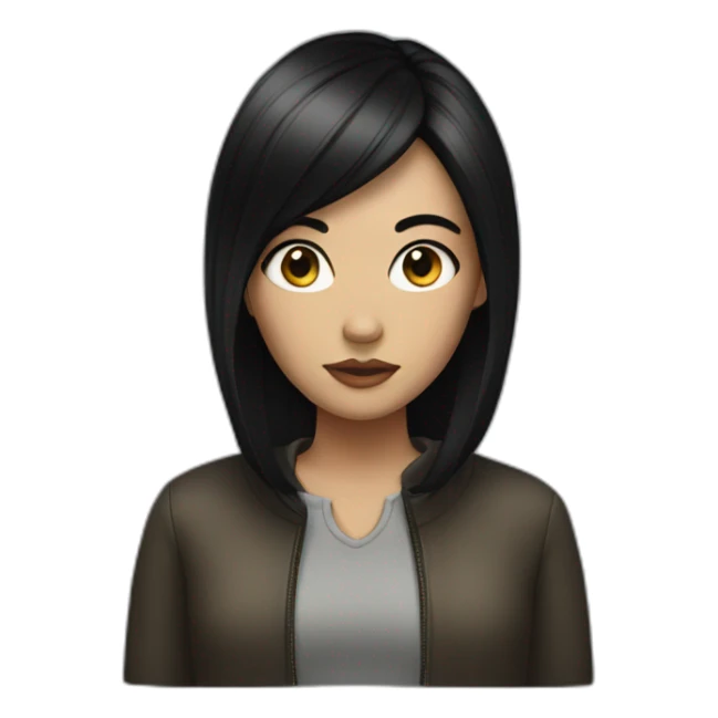 Mysterious girl with black hair sticker