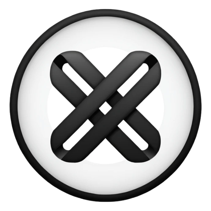 Circle and outside of it an X sticker