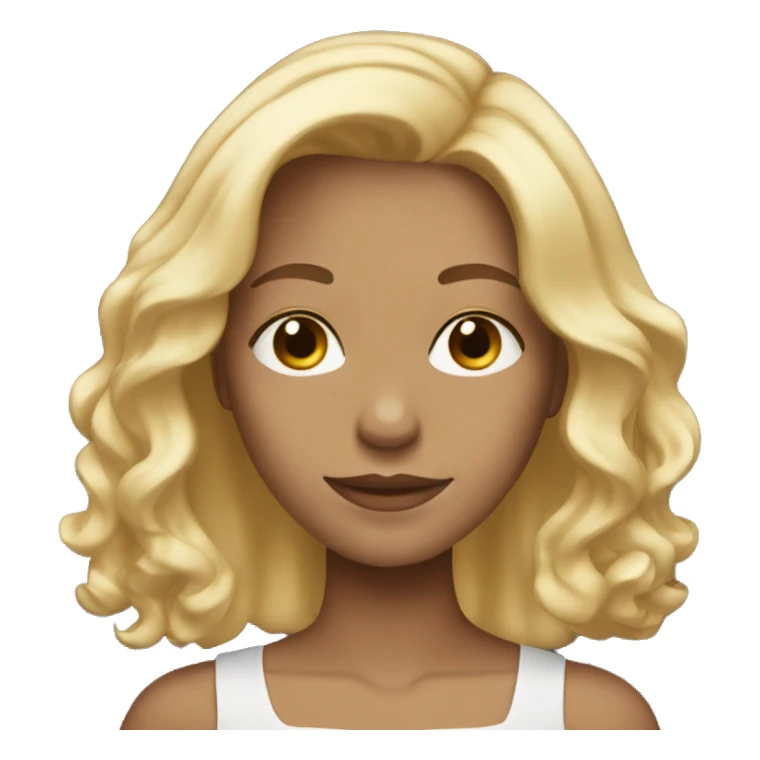 Person with shoulder length hair blonde highlights sticker