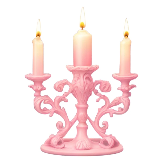 pink candler with a faint candlelight, Rococo style sticker