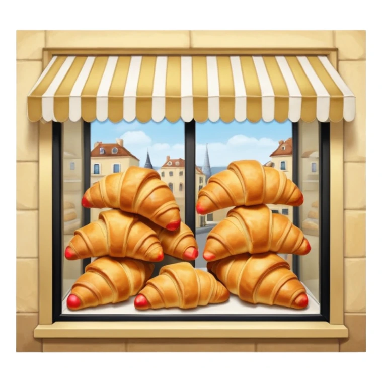 the front window of a bakery named "Cornetteria". With croissants  sticker
