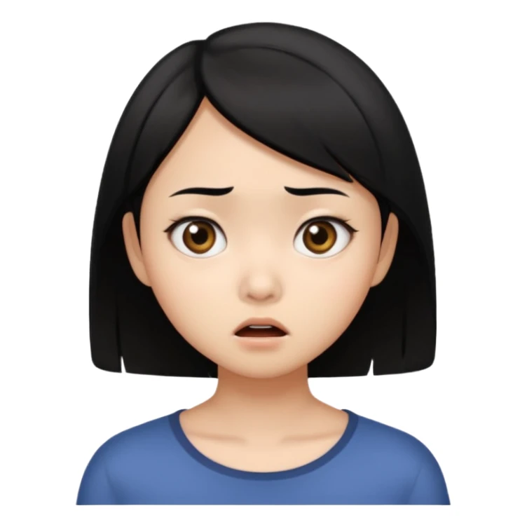 dark circles eyes frightened asian girl sticker