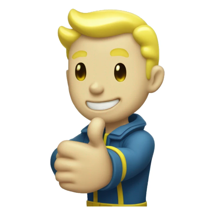 Vault boy ghoul cute thumbs up sticker